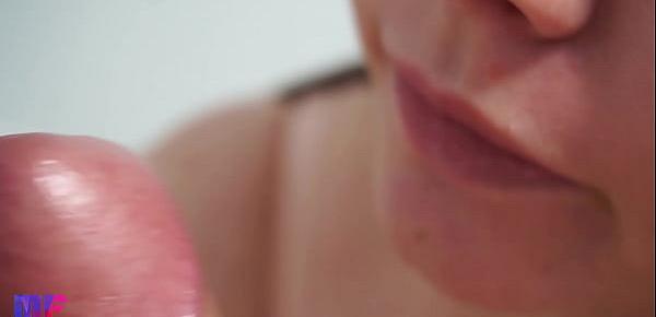  Close-up blowjob with cum in mouth and swallowing